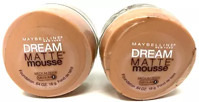 (2) Maybelline Dream Matte Mousse Foundation Sealed Medium 3 - Medium Beige • $16.99