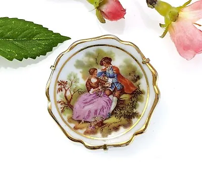 £11.50 • Buy Vintage French Mini Plate Brooch Pin, Limoges France Porcelain  Courting Couple