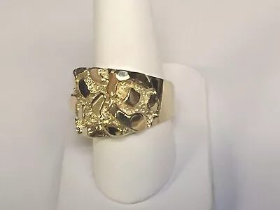 14k Yellow Gold Fashion Nugget Ring Size 9 Approx 22g • $1885.86