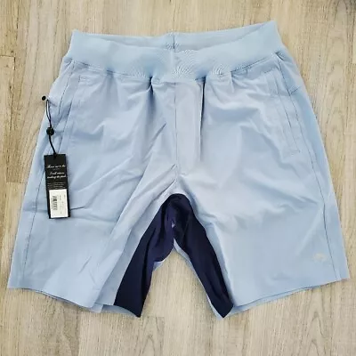 New Greyson Golf Mens Fulton Workout Shorts Lined Wolf Blue Size Medium $95 M • $39.99