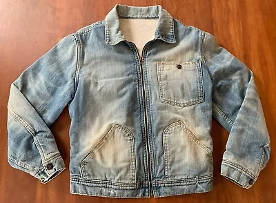 VTG Polo Jeans Co. Ralph Lauren Cotton Lined Denim Jacket Chore Jacket Sz Medium • $74