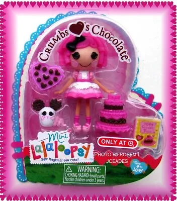 2013 Mini Lalaloopsy EXCLUSIVE VALENTINE 3  Doll CRUMBS SUGAR COOKIE CHOCOLATE • $10.99