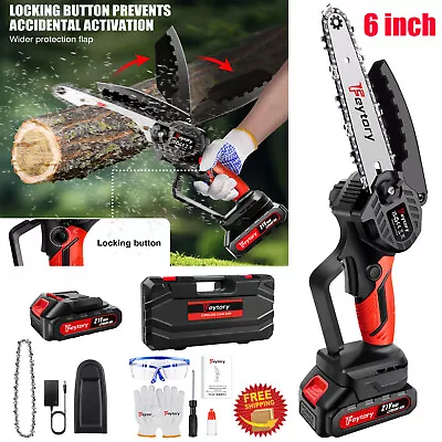 6'' Electric Cordless Chainsaw 21V Powerful Wood Cutter Saw + Battery For Makita • £27.10