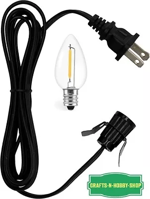 LED Bulb 0.7w Clip In Lamp Black Cord For Christmas Village House Pumpkin Light • $5.69