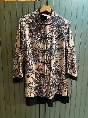 Soft Surroundings Mandarin Collar Shirt/Jacket Shacket W's L - Asian Print • $30