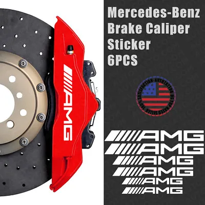AMG Edition Car Wheels Brake Caliper Sticker Decal Logo Decoration Sport White • $11.39