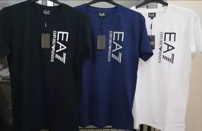 EA7 Large Logo Men's Cotton Short Sleeve Crew Neck T-shirts • £17.95