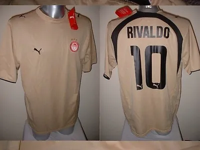 Olympiakos Rivaldo Brazil Greece Adult XL Shirt Jersey Football Soccer Puma BNWT • £44.99