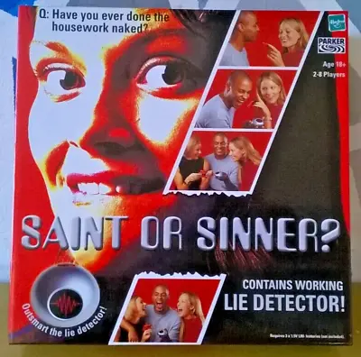 Saint Or Sinner? Adult Board Game With Lie Detector Parker Hasbro Party Game • £6.99