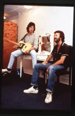 Eric Clapton Jeff Beck With Guitar Candid Backstage Original 35mm Transparency • $67.43