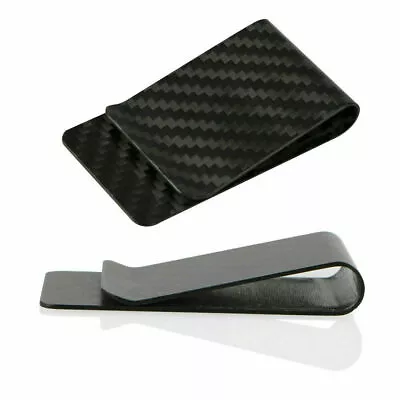 Carbon Fiber Slim Money Clip Wallet Credit Card Cash Holder Black For Men Women • $11.43