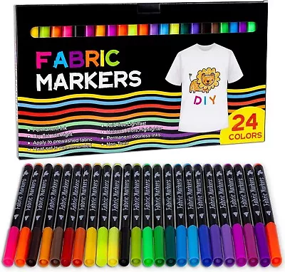 Tiger Fabric Marker Pens Permanent Colors For DIY Textile Clothes T-Shirt Shoes • £19.99