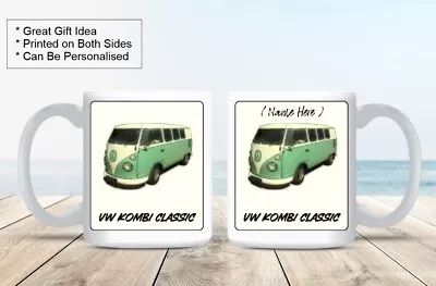 VW Kombi Classic Mug - Water Color Design - Can Be Personalised  • $17.40