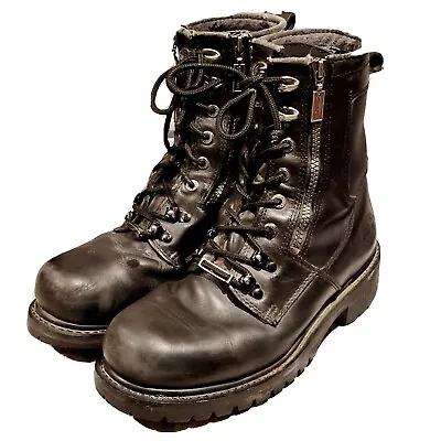 Milwaukee Motorcycle Trooper Men's 9 Black Leather Motorcycle Boots MB416 • $40