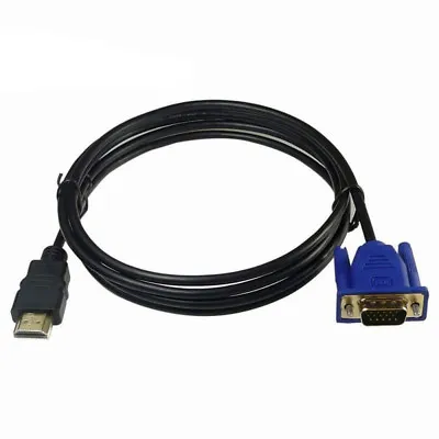 1m HDMI To VGA Cable 15 Pin Male VGA D-Sub HDMI Video Adapter Lead (MUST READ) • £4.44