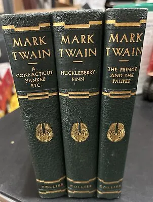 Mark Twain Book Set Lot Of 3 1917- 1923 Authorized Editions Collier • $40