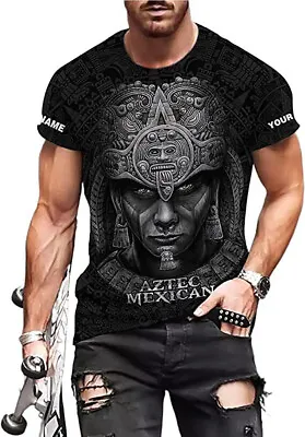Personalized Name Aztec Shirts For Men Aztec Warrior Shirt Mexican Shirts • $16.98