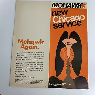 Vintage 1971 April 25 Mohawk System Timetable Brochure New Chicago Service • $7.99