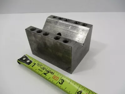 3-1/4  X 2-1/2  X 2  Vee V Block Ground Fixture Toned Hardened Tapped VG • $27.97