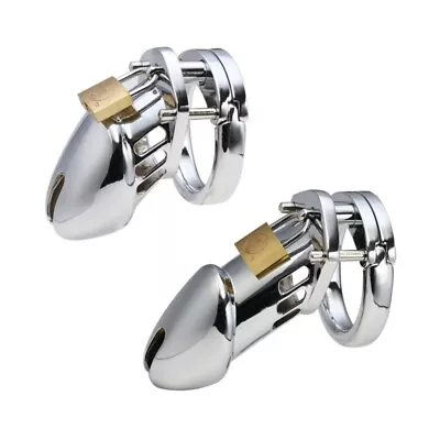 Male Penis Chastity Cage Metal Penis Bird Cage Device Ring • £14.75