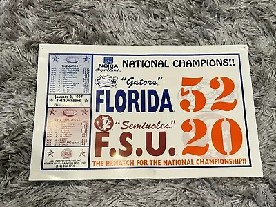 1996 Florida Gators National Championship Scorecards Poster NCAA FSU Sugarbowl • $54.99