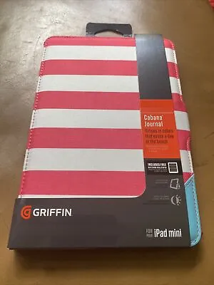 £8.99 • Buy BIN Griffin Cabana Journal Pink/White Striped Cover IPad Mini & IPad Mini Retina