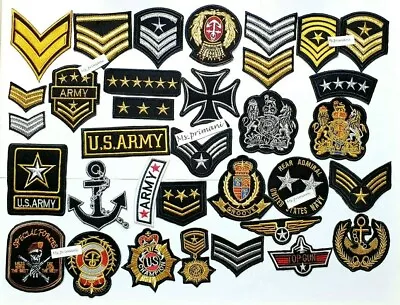 Embroidered Military Army NASA Style Iron On Sew On Patches Badges Various Style • £2.69