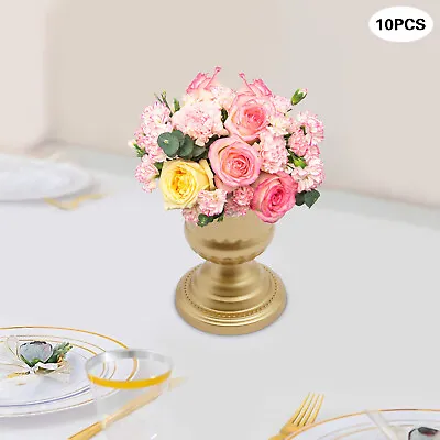 10pcs Vase Wedding Flower Vase Stand Metal Vase Party Christmas Table Decor Gold • $89