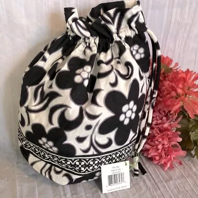 VERA BRADLEY Ditty Bag In Night & Day Black & White Paisley Plastic Interior NW • $26