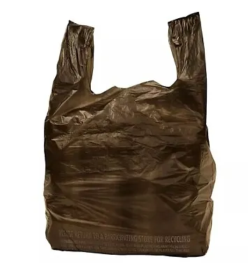 Black Standard-Duty Plastic T-Shirt Bag 100/500/1000/Case T-Shirt Carry-Out Bag • $10.99