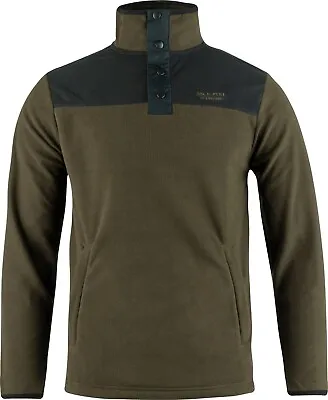 Jack Pyke Snap Neck Fleece Top Pullover Jumper Men's Country Olive • £23.95