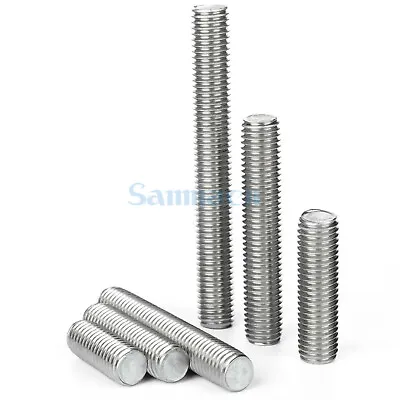 M3 M4 M5 304 Stainless Steel Full Thread Rod Screw Rod Headless Bolt Full Stud • £3.50