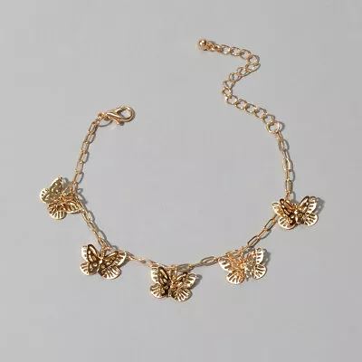 Gift Jewelry Gold Chain Stereoscopic Butterfly Charm Fashion Bracelets For Women • $1.99