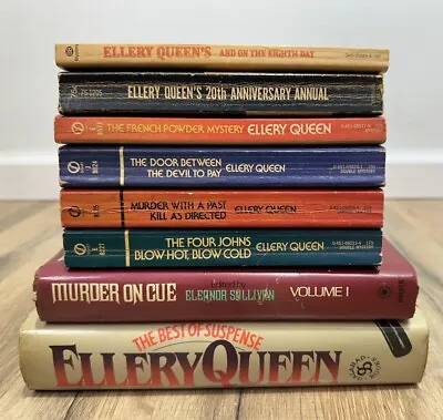 Ellery Queen LOT Of 8 Mystery Suspense Books Short Stories Vintage ACCEPTABLE • $19.99