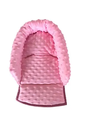 BABY HEAD CAR SEAT REST CUSHION TODDLER CHILD SUPPORT PILLOW DIMPLE Light Pink • £10.99