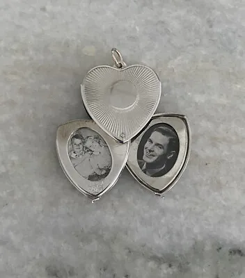 Vintage Coro Signed Sweetheart Heart Pendant Locket Picture Charm • $40