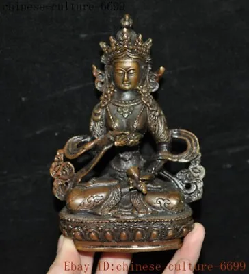 $49 • Buy Old Tibetan Buddhism Bronze Green Tara Quan Yin Kwan-yin Guan Yin Buddha Statue