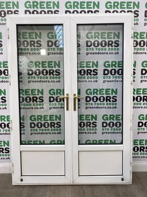 £549.95 • Buy Upvc French Doors White Double Glazed Pvc Exterior External Plastic Used