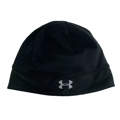 Under Armour Hat Womens One Size Black Stretch Beanie Athletic Poly • $14.99