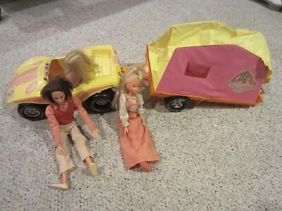 Barbie 1972 Goin Camping Dune Buggy Pop Up Camper 1 Barbie 1 Michael 1 Melinda • $110.72