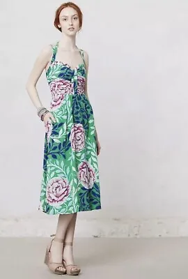 Moulinette Soeurs Rosamund Midi Dress 100% Silk (Anthropologie) Size 6 • $38