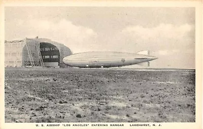 1930's? US Airship Los Angeles Entering Hangar Lakehurst NJ Post Card • $15
