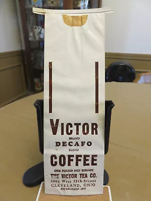 Vintage COFFEE BAG---VICTOR TEA CO. Cleveland Ohio (NOS) • $2.99