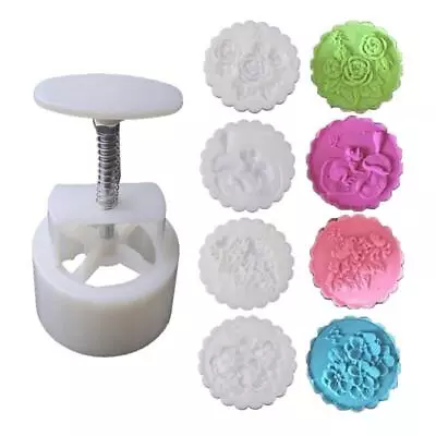 150g Mooncake Mold With 4pcs Flower Stamps Hand Press Moon Cake Pastry Mould DIY • $11.83