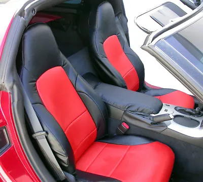 For Chevy Corvette C6 2005-2013 Black/red Iggee Custom Fit Full Set Seat Covers • $159