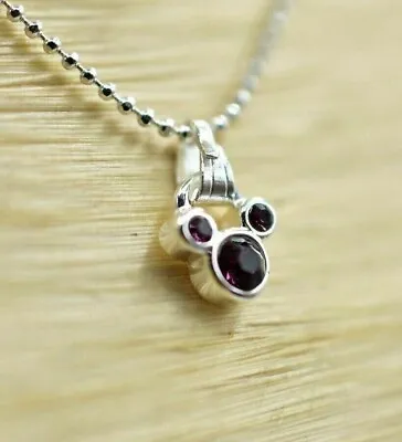 Mickey Mouse Pendant 1 Ct Simulated Purple Amethyst 925 Sterling Silver Plated • $78.06
