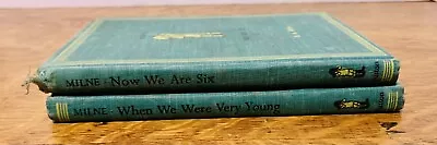$9 • Buy Vtg 2 AA Milne Poetry Books 60s Flaws Now We Are Six | When We Were Very Young**