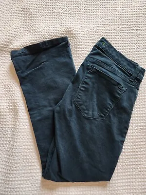 J Brand Jeans Denim Pants Green Stitch GIGI Mediterranean Blue Cropped & Flared • $27