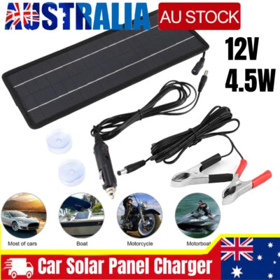 $25.88 • Buy 4.5W Solar Panel Monocrystalline 12V For Camping RV Marine Solar Charger Panel