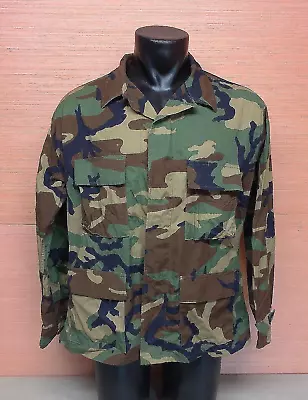 US Military Issue Woodland BDU Camouflage Combat Jacket Coat Size Large Short • $26.99